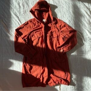 Ann Taylor LOFT Rust Orange Linen Utility Coat - XLT